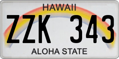 HI license plate ZZK343