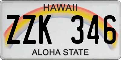 HI license plate ZZK346