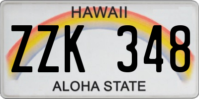 HI license plate ZZK348