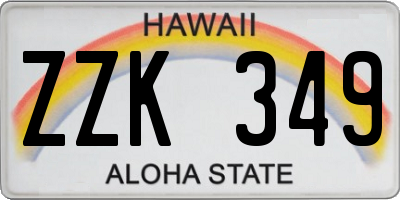 HI license plate ZZK349