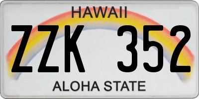 HI license plate ZZK352