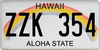 HI license plate ZZK354