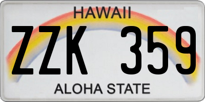 HI license plate ZZK359