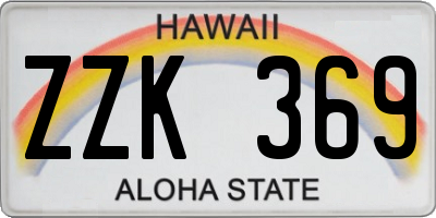 HI license plate ZZK369