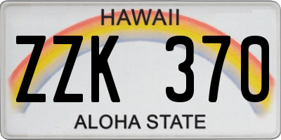 HI license plate ZZK370