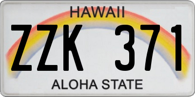 HI license plate ZZK371