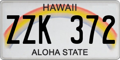 HI license plate ZZK372