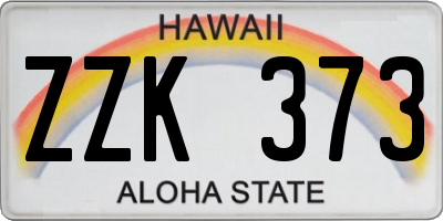 HI license plate ZZK373