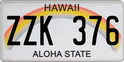 HI license plate ZZK376