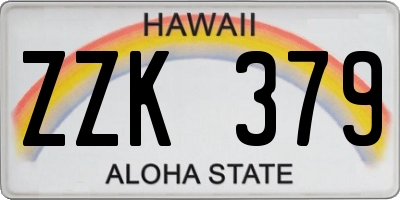 HI license plate ZZK379