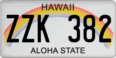 HI license plate ZZK382