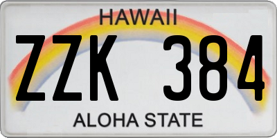 HI license plate ZZK384