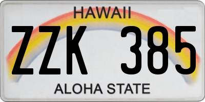 HI license plate ZZK385