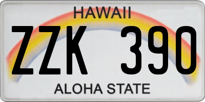 HI license plate ZZK390