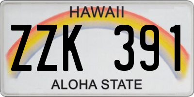 HI license plate ZZK391