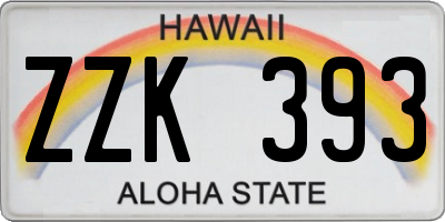 HI license plate ZZK393