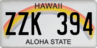 HI license plate ZZK394