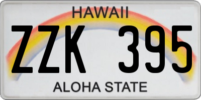 HI license plate ZZK395