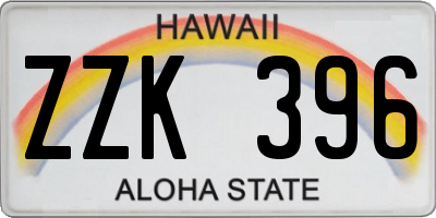 HI license plate ZZK396