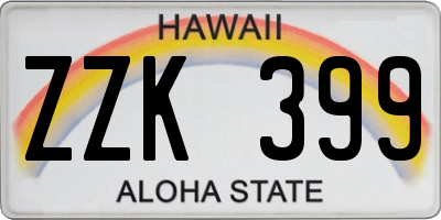 HI license plate ZZK399