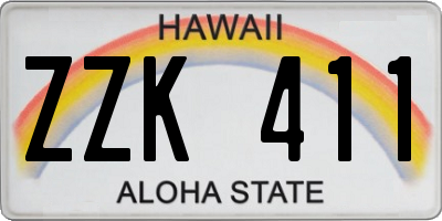 HI license plate ZZK411