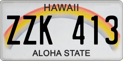 HI license plate ZZK413