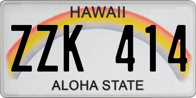 HI license plate ZZK414