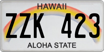 HI license plate ZZK423