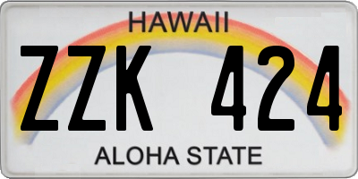 HI license plate ZZK424