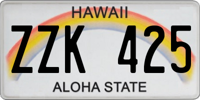 HI license plate ZZK425