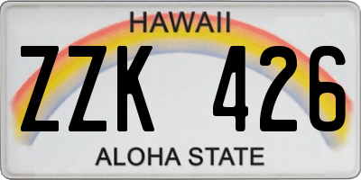 HI license plate ZZK426