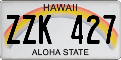 HI license plate ZZK427