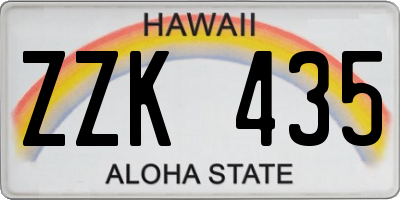 HI license plate ZZK435