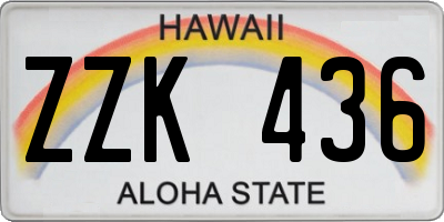 HI license plate ZZK436