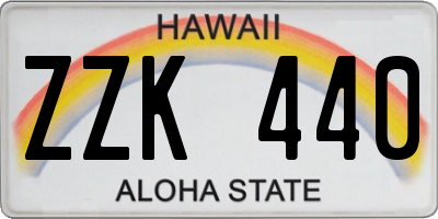 HI license plate ZZK440