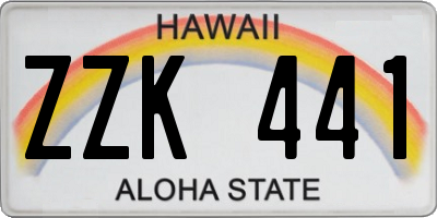 HI license plate ZZK441