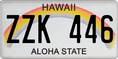 HI license plate ZZK446