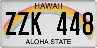 HI license plate ZZK448