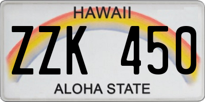 HI license plate ZZK450