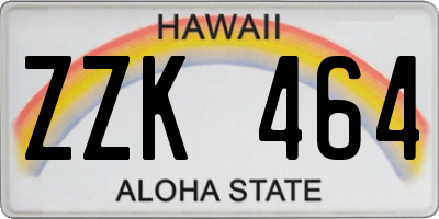 HI license plate ZZK464