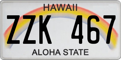 HI license plate ZZK467