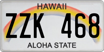 HI license plate ZZK468