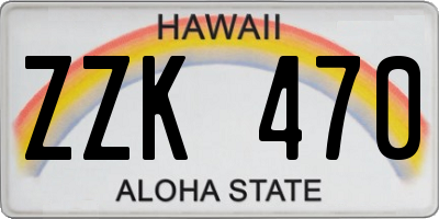 HI license plate ZZK470