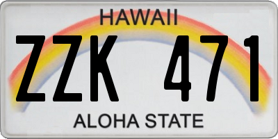 HI license plate ZZK471