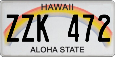 HI license plate ZZK472