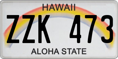 HI license plate ZZK473