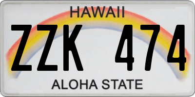 HI license plate ZZK474