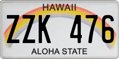 HI license plate ZZK476