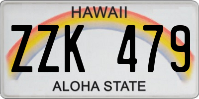 HI license plate ZZK479