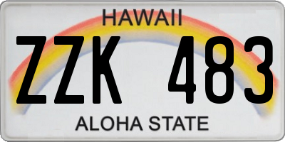 HI license plate ZZK483